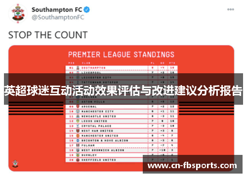 英超球迷互动活动效果评估与改进建议分析报告