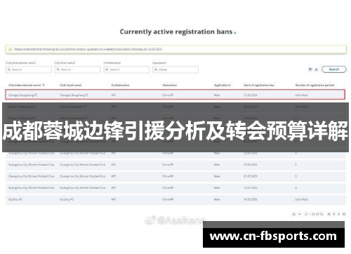 成都蓉城边锋引援分析及转会预算详解