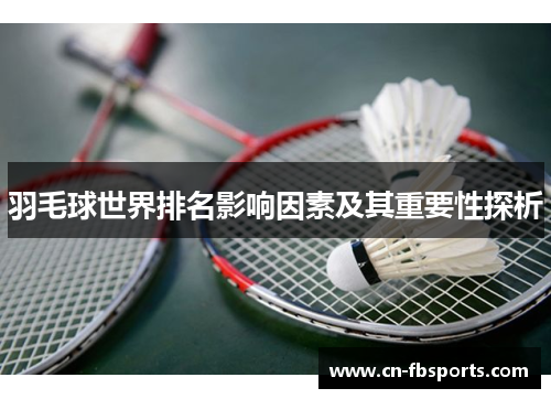 羽毛球世界排名影响因素及其重要性探析